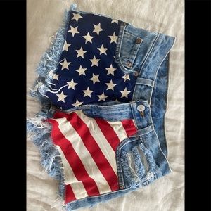 Levi’s American flag jean shorts